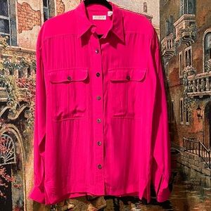 Silk Liz Claiborne Fuchsia Blouse